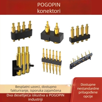 Pogopin opružni kontaktni pin, zlatno-pokovani bakreni pin, nekorodirajući, visok tok, testni pin za punjenje