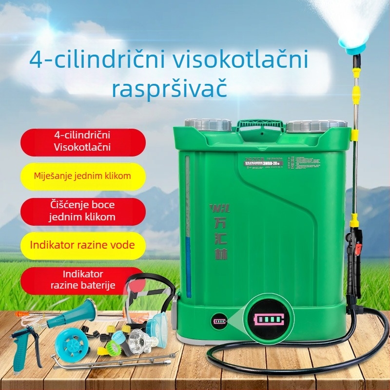 Potpuno automatski električni raspršivač za poljoprivredu, snažan četverocilindrični raspršivač visokog tlaka, multifunkcionalan, novi model