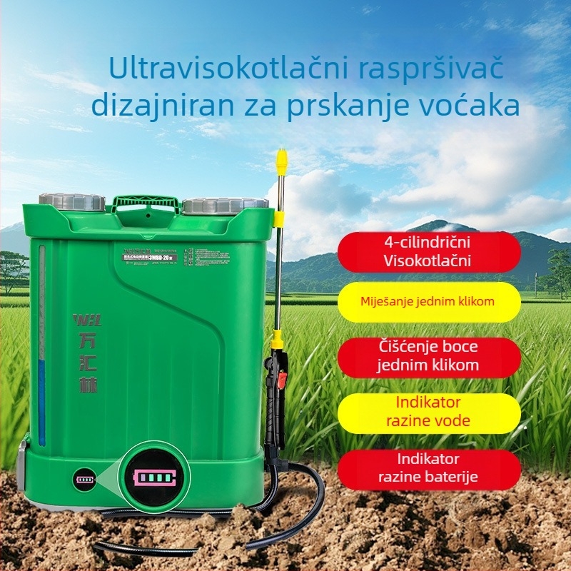 Potpuno automatski električni raspršivač za poljoprivredu, snažan četverocilindrični raspršivač visokog tlaka, multifunkcionalan, novi model