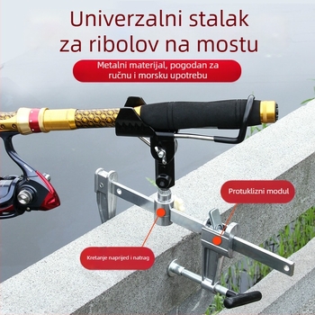 Držač za štapove s klipom za most, višefunkcionalan, od aluminijskog legura, sklopiv, rotirajući