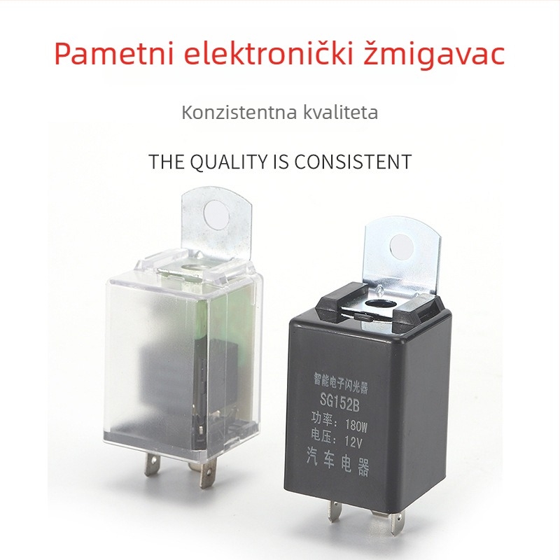 Automobilsko rele za bljeskanje s prozirnim kućištem, inteligentni LED, elektronički relej s 3 pinova