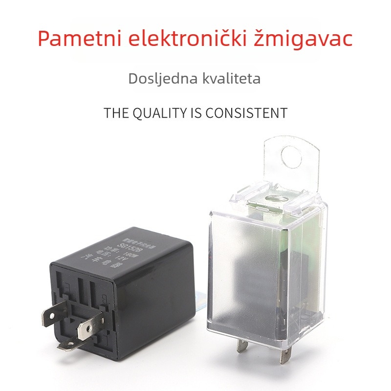 Automobilsko rele za bljeskanje s prozirnim kućištem, inteligentni LED, elektronički relej s 3 pinova