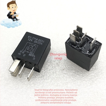 Automobilski relej K1-1114-0031, 12 V DC, 5-pinski; K1-1114-0033, 25 A