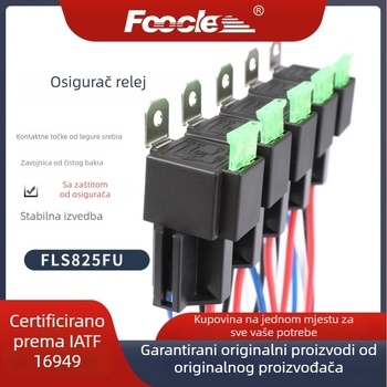 FOOCLES/Ferres 825FU automobilsko rele s osiguračem, 12V 30A, SPST/SPDT, 4-pinski/5-pinski
