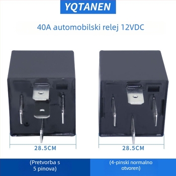 Vodootporno metalno auto rele JD1914/JD1912, 4-pin/5-pin, 12V/24V