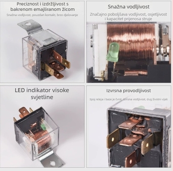 Prozirno vodootporno auto rele s LED svjetlom, univerzalno rele, visoka kvaliteta, OE prilagodba
