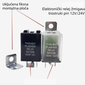 Univerzalno automobilsko elektroničko rele za žmigavce, plug-in, 3-pinski, 12V/24V