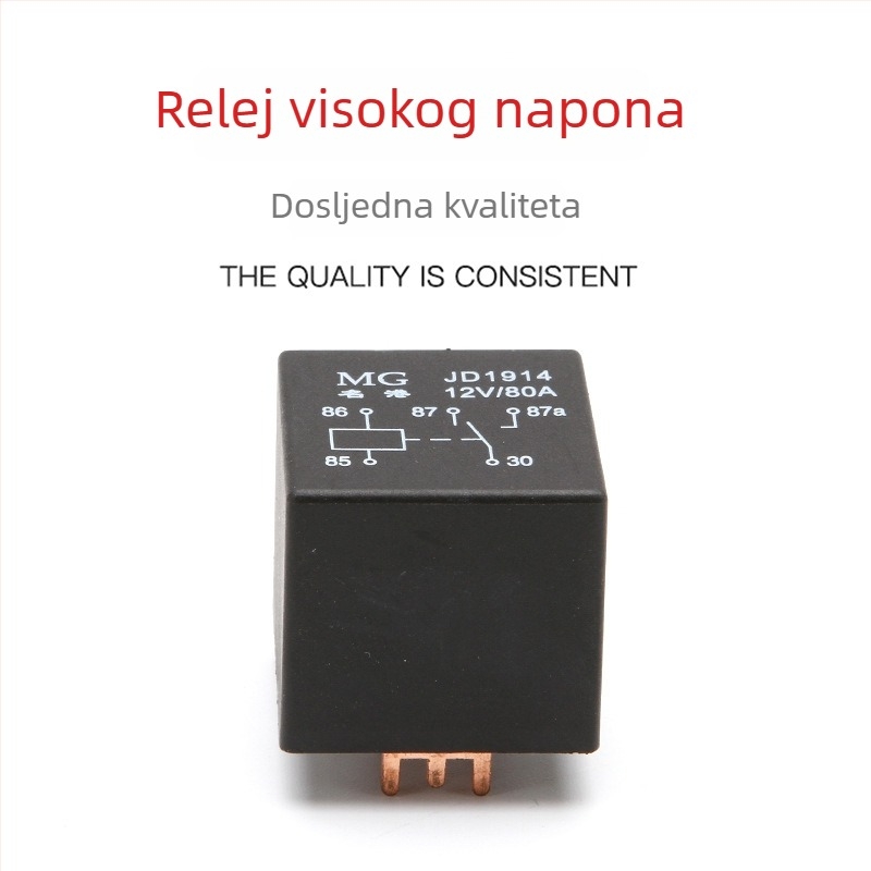 Automobilsko elektromagnetno rele visokog struje sa širokim kontaktima za zavarivne ploče, 12V/24V, 80A