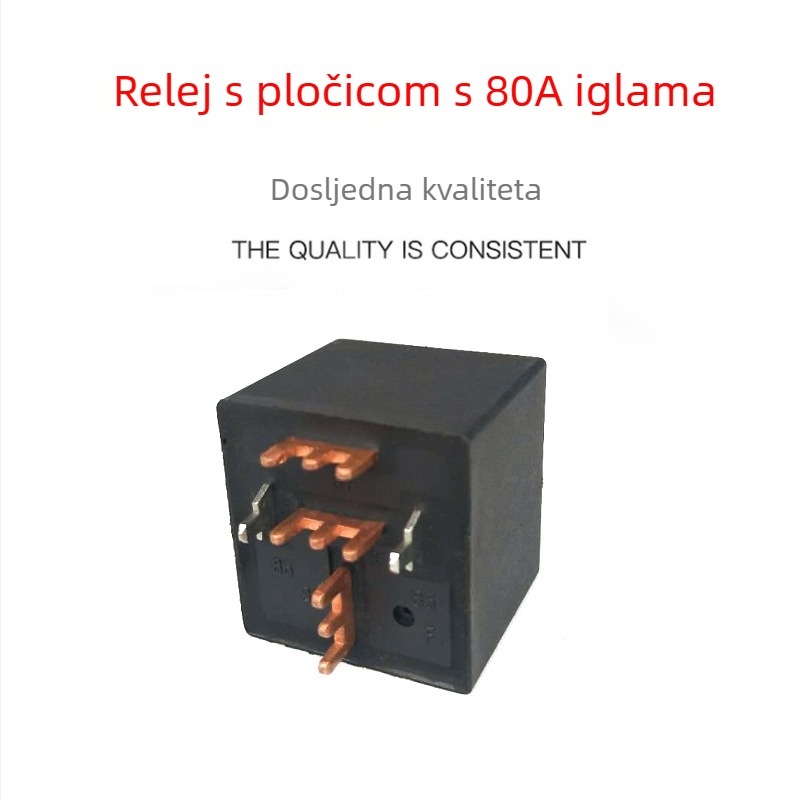 Automobilsko elektromagnetno rele visokog struje sa širokim kontaktima za zavarivne ploče, 12V/24V, 80A