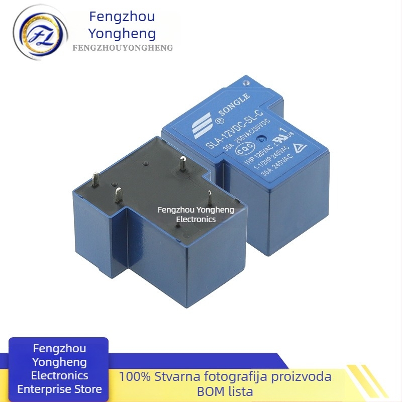 SLA-12VDC-SL-C(Z) 5-pinski relej 30A 250VAC Songle