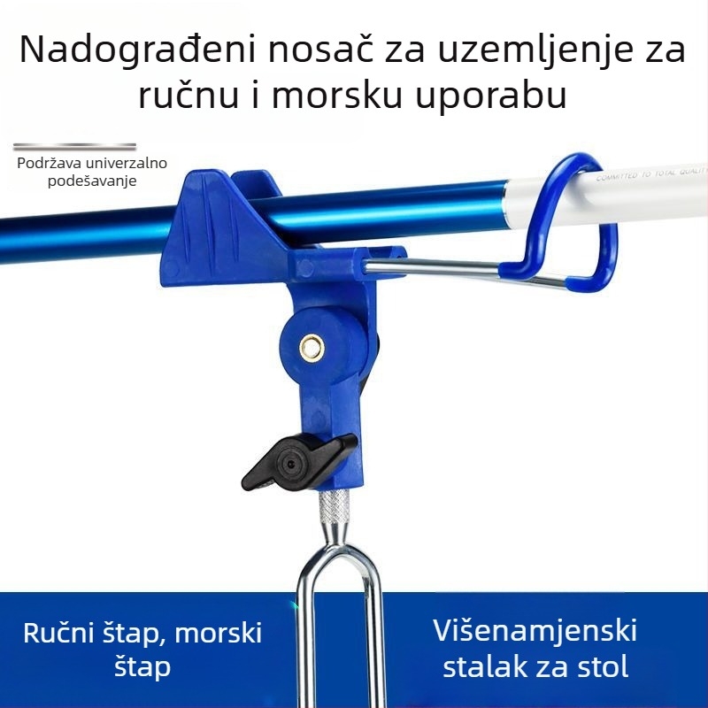 Držač za štap od nehrđajućeg čelika, s ugradbenom bazom za zemlju, za morsku upotrebu