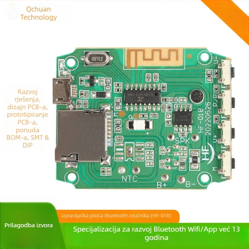 3W PCBA PCB rješenje za razvoj višefunkcionalnog Bluetooth zvučnika sa subwooferom i HF pojačalom