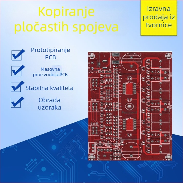 FR-4 vlaknasta PCB pločica, višeslojna pločica, ubrzano prototipiranje, spremno za zavarivanje