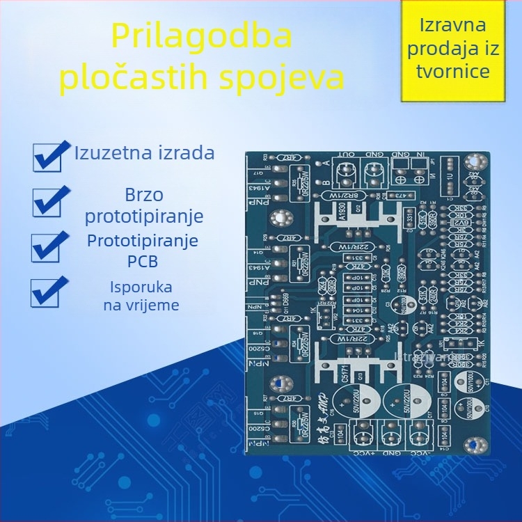 FR-4 vlaknasta PCB pločica, višeslojna pločica, ubrzano prototipiranje, spremno za zavarivanje