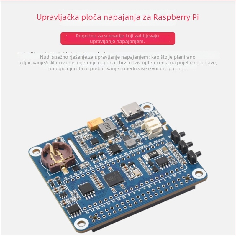 Napajna ploča za Raspberry Pi s ugrađenim RTC-om, višestrukim zaštitnim sklopovima i podrškom za bateriju za istovremeno punjenje i pražnjenje