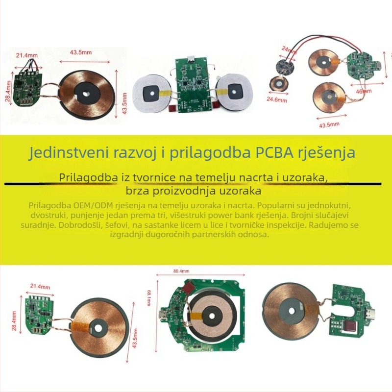 Qi certificirano bežično PCBA rješenje za bežično punjenje 15W/25W, razvoj magnetskog bežičnog modula za punjenje