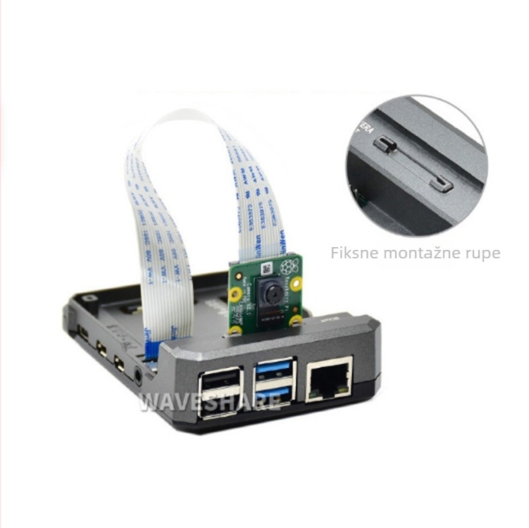 Kućište za Raspberry Pi 4 s kliznim magnetskim poklopcem i pasivnim hlađenjem, ARGON NEO CASE aluminijsko kućište
