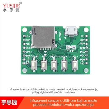 DIY MP3 glasovni modul s infracrvenim senzorom tijela, USB preuzimanje zvučnog signala, prilagodljiv glas