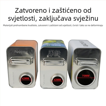 2 kg hrane za papige u metalnoj kutiji s čvrstim zatvaranjem, otporna na vlagu, prilagođeni višebojni tisak