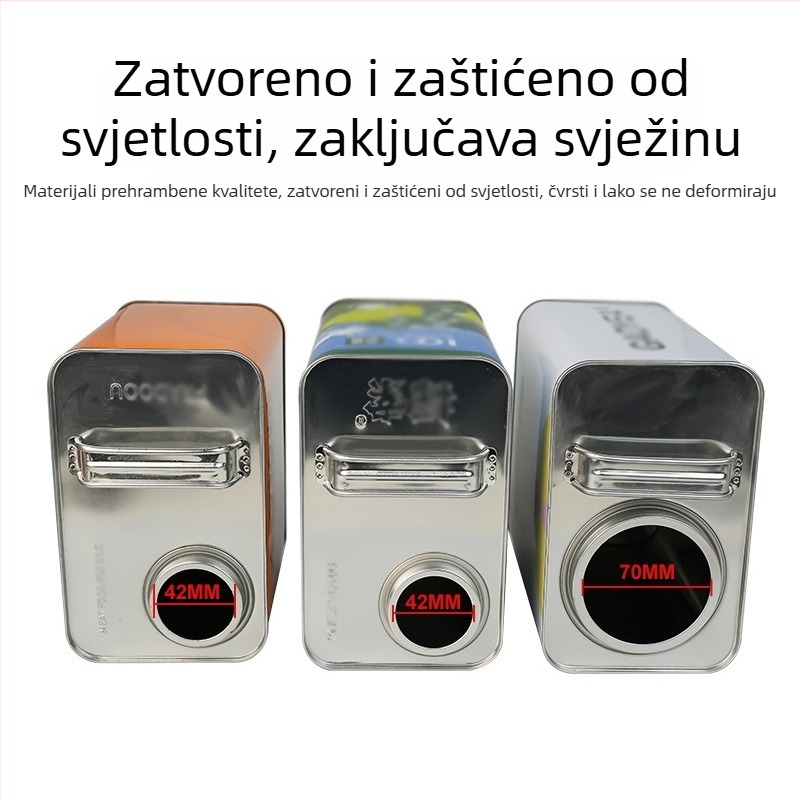 2 kg hrane za papige u metalnoj kutiji s čvrstim zatvaranjem, otporna na vlagu, prilagođeni višebojni tisak