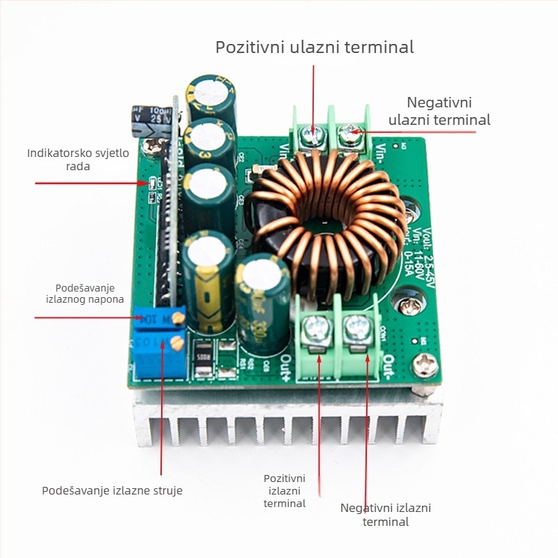 Gold-A087 Visokou snage DC-DC s konstantnim naponom i konstantnim strujom za punjenje LED baterija, modul smanjenja napona 400W 15A