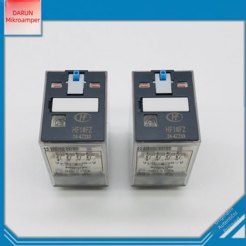HF18FZ-24-4Z233 četverokanalno 14-pinsko rele s LED gumbom, 5 A