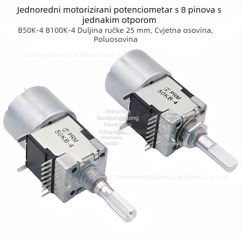 Tianmiao potenciometar za regulaciju glasnoće pojačala, 50KB-4 i 100KB-4, dvostruka jedinica, jednostruki red, 8 pinova, s motorom, Z-PMR