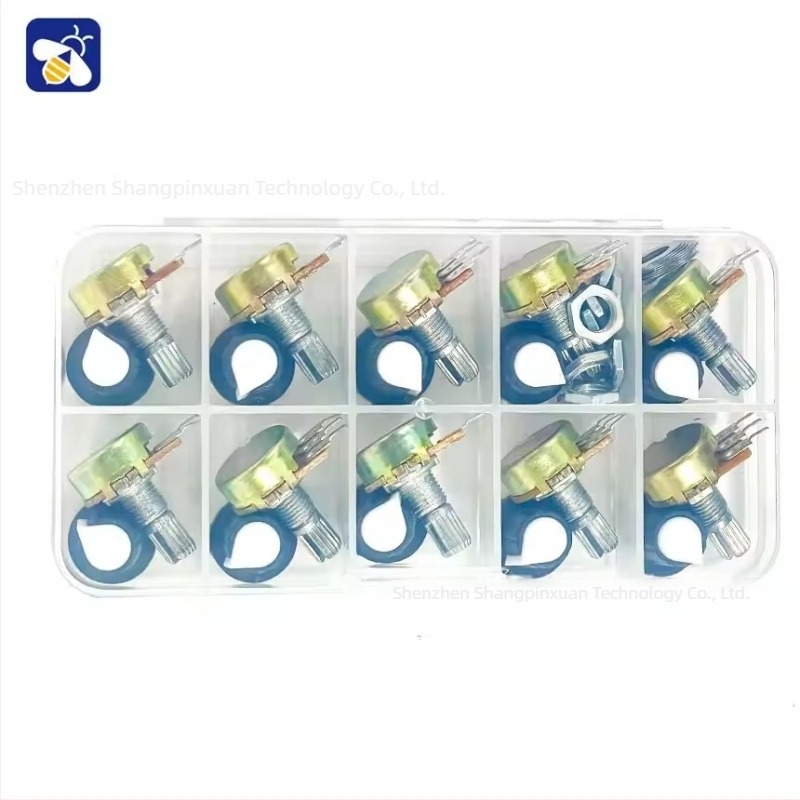 WH148 potenciometarski prekidač, 15 mm, paket od 10 komada, opcije otpora: B1K, 1K, 10K, 20K, 50K, 100K, 1M