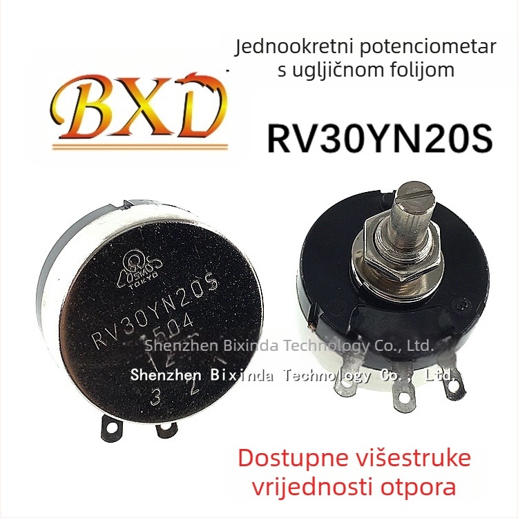 Potenciometar RV30YN20S B202 2K, podesivi karbonski film, jednookretni, TOCOS TOKYO