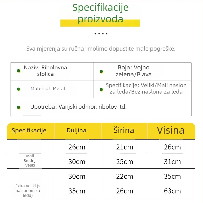 Prijenosna ribolovna stolica bez naslona, kompaktna sklopiva stolica s držačem za vanjsku rekreaciju