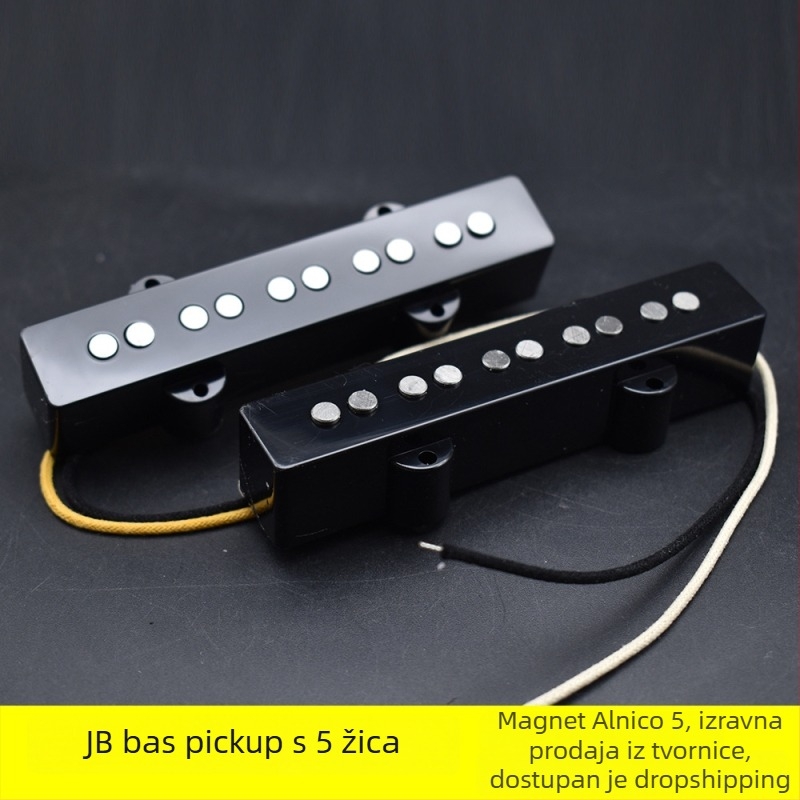 Alnico5 JB petostruki električni bas pickup, otvorenog tipa, s jednom zavojnicom, crna