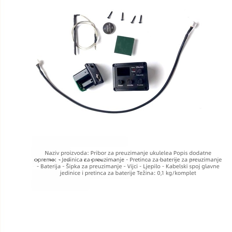 Pik-up za ukulele s EQ i LCD zaslonom, dodatna oprema za glazbeni instrument