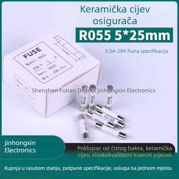 Keramički osigurač cijev RO55, jezgro R055, dimenzije 5×25 mm