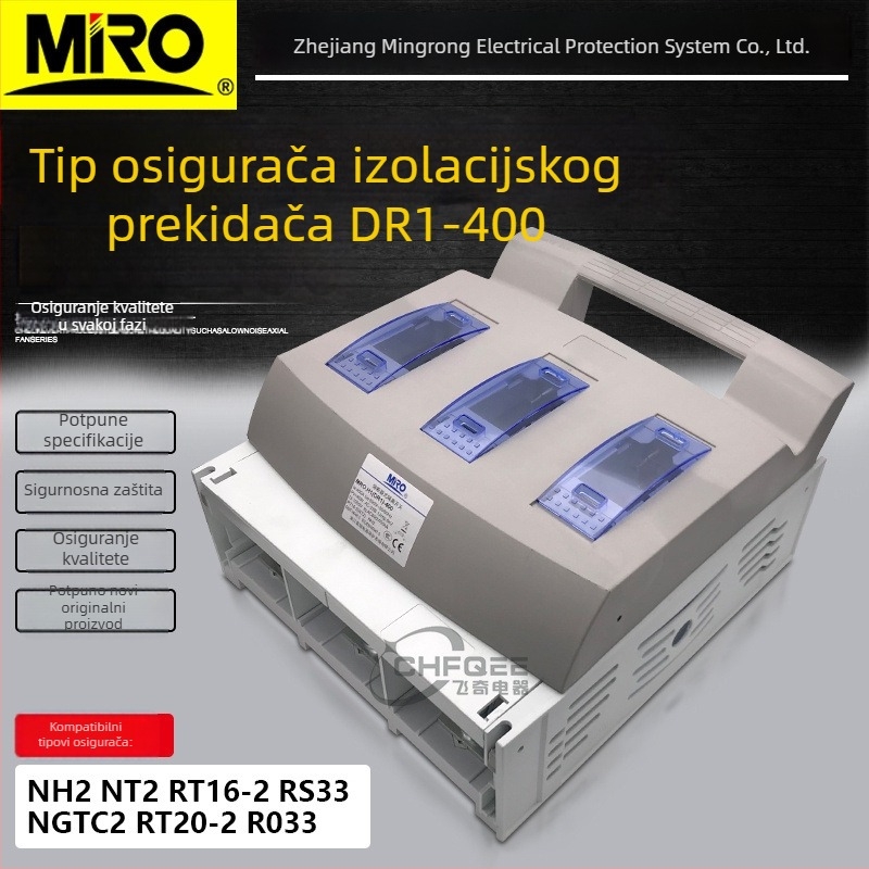 MingRong baza osigurača DR1-400 H1, 1P/3P izolacijski prekidač