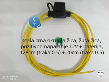 Automobilski vodootporni držač osigurača, umetnuti tip osigurača, žuta žica, crveni priključak