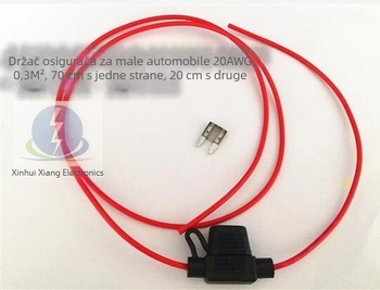 XHX002 Mali crni vodootporni držač osigurača za kabel 20 AWG