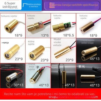 5V crveni linearni laserski diodni modul s vodoravnom glavom za pozicioniranje, 650 nm, 5 mW