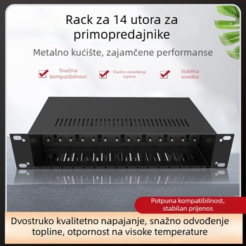 2U 14‑stupanjski optički transceiver, napajanje i upravljanje u racku