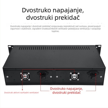 2U 14‑stupanjski optički transceiver, napajanje i upravljanje u racku