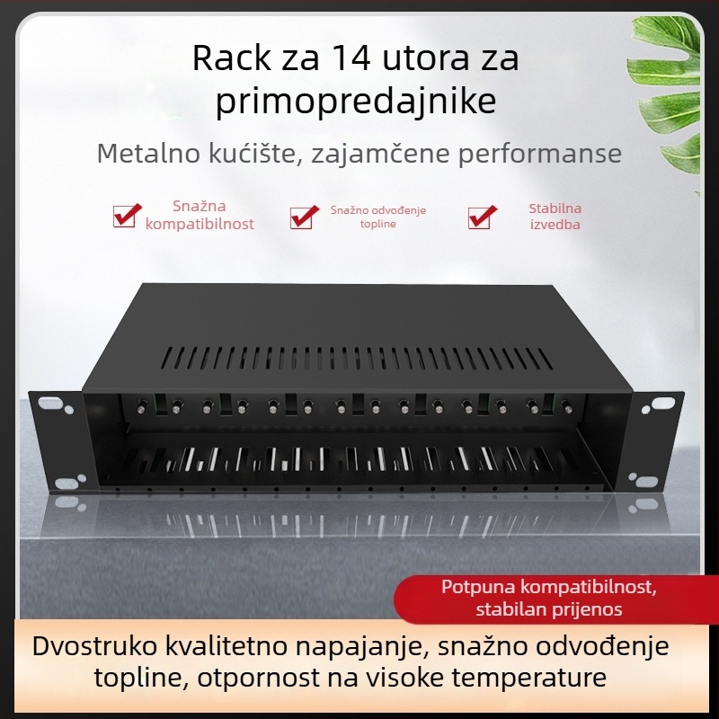 2U 14‑stupanjski optički transceiver, napajanje i upravljanje u racku
