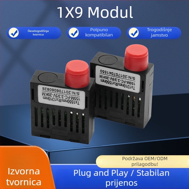 1x9 optički modul, 100 Mbps, doseg do 20 km, 1310 nm multimodni optički transceiver, modul za zavarivanje vlakana, integrirani
