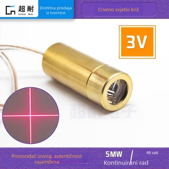 3V križna laserska glava, crveni zrak 650 nm, dioda 5 mW, vodoravni pozicijski laserski modul za označavanje linije