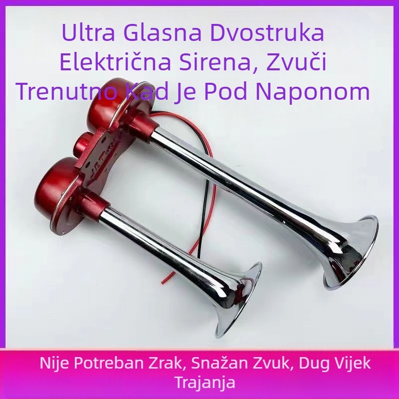 Tubularni električni klakson, 12V/24V – za automobile, kamione i motocikle