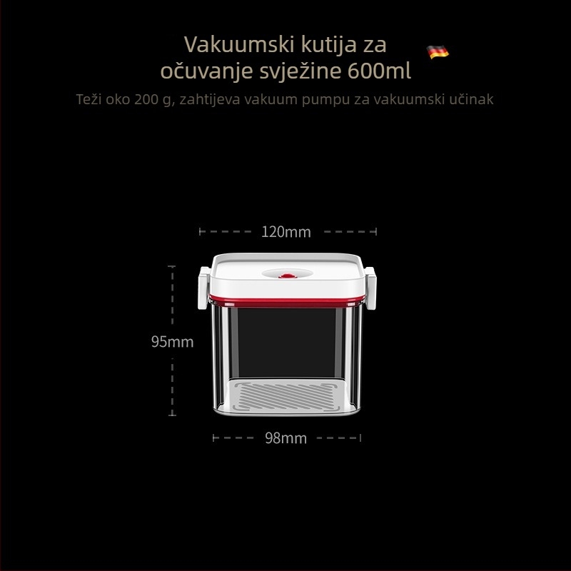Električna prozirna vakuumska posuda za skladištenje voća, žitarica, brašna i riže