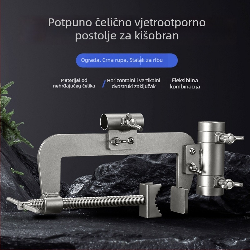 Plutajuća ribarska platforma s pontonom i držačem za kišobran