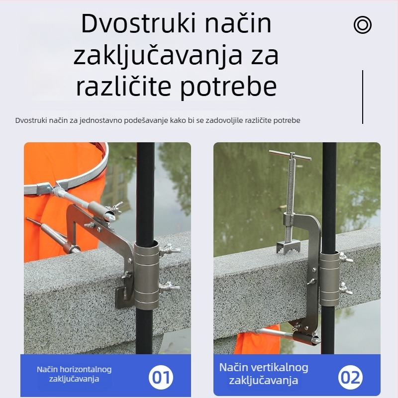 Plutajuća ribarska platforma s pontonom i držačem za kišobran