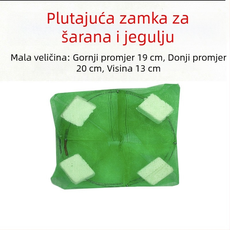Sklopiva plutajuća ribolovna klopka s mrežicama za škampi i manje ribe, ručna bacna mreža