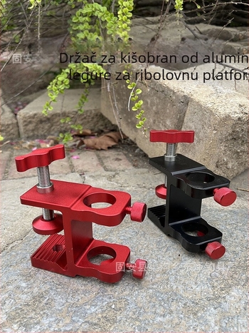Držač kišobrana za ribolov od aluminijske legure, čvrst, s klipom