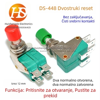 DS438-448 dvostruki prekidač, mikro prekidač, prekidač limita, prekidač s gumbom promjera 12 mm KW3-103