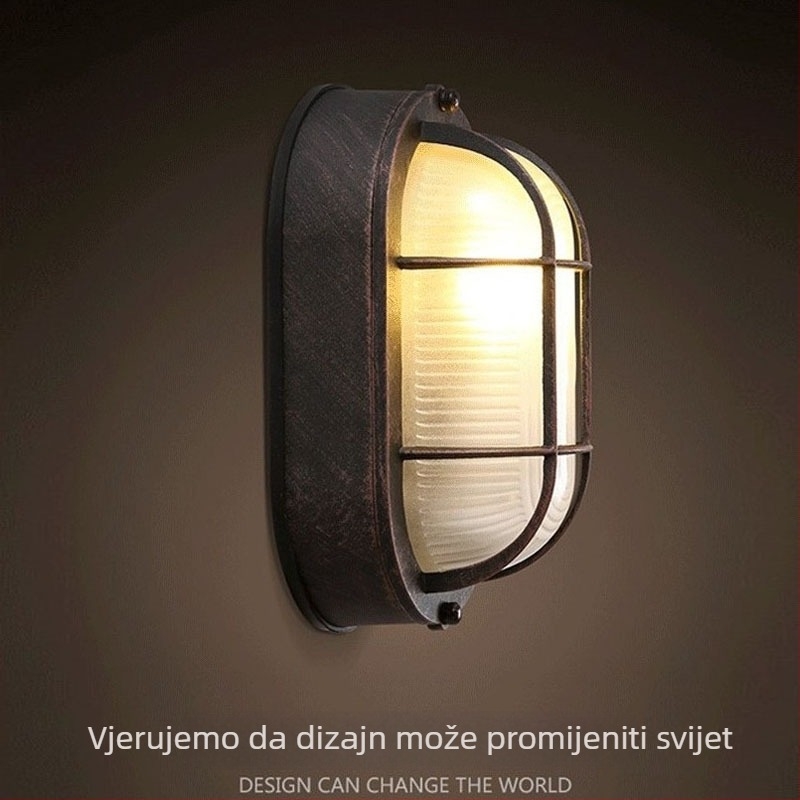 Vanjska vodootporna zidna svjetiljka u retro industrijskom stilu za dvorište, vrata, balkon, kupaonicu, hodnik, skladište i kafić